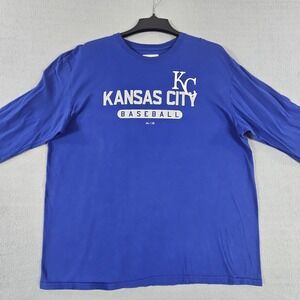 KC Royals Shirt Men 2XL Majestic Blue Kansas City MLB